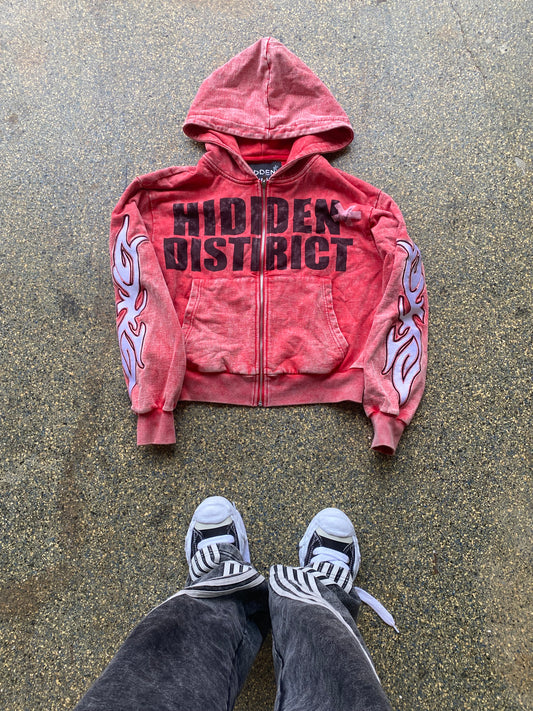 “Red” hidden district zip up